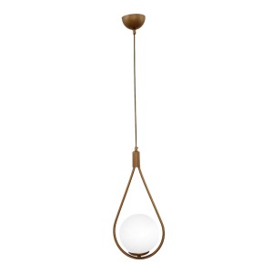 Φωτιστικό οροφής Shemesh E27  μεταλλικό μονόφωτο χρώμα χρυσό ματ 20x20x85εκ.