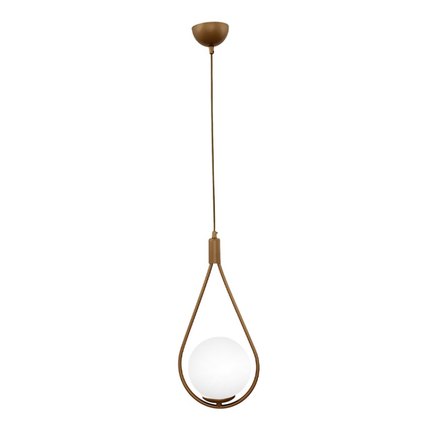 Φωτιστικό οροφής Shemesh E27  μεταλλικό μονόφωτο χρώμα χρυσό ματ 20x20x85εκ.