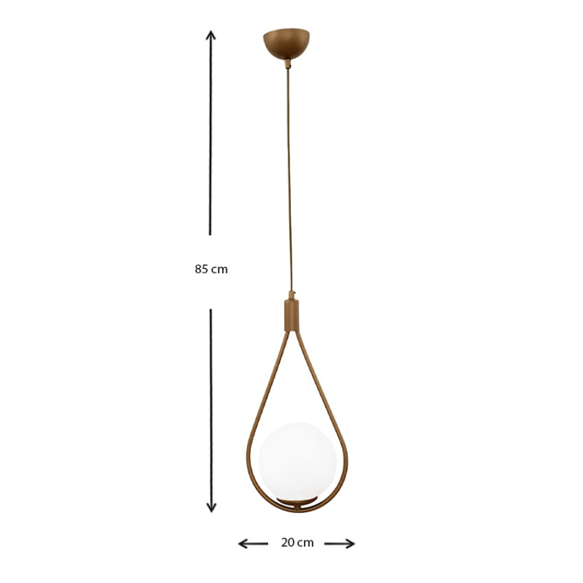 Φωτιστικό οροφής Shemesh E27  μεταλλικό μονόφωτο χρώμα χρυσό ματ 20x20x85εκ.