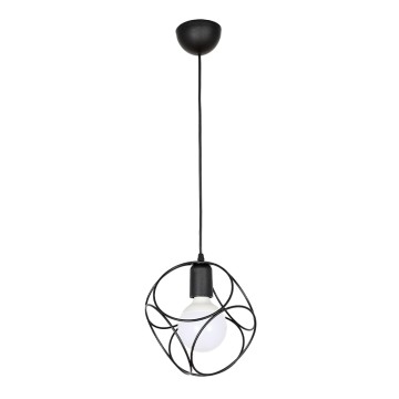 Φωτιστικό οροφής Lusita E27 μεταλλικό μονόφωτο χρώμα μαύρο 20x20x70εκ.