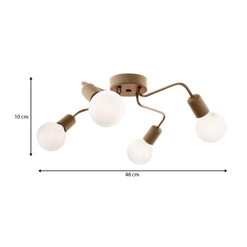 Φωτιστικό οροφής Horus E27 μεταλλικό τετράφωτο χρώμα χρυσό 48x48x10εκ. Φωτιστικό οροφής Horus E27 μεταλλικό τετράφωτο χρώμα χρυσό 48x48x10εκ.