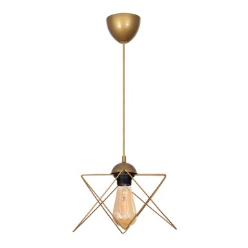 Φωτιστικό οροφής Faven E27 μεταλλικό μονόφωτο χρώμα χρυσό 17x17x70εκ.