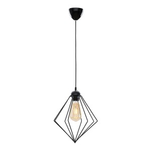 Φωτιστικό οροφής Nura E27 μεταλλικό μονόφωτο χρώμα μαύρο 24x24x72εκ.