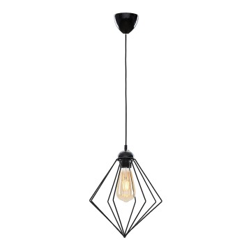 Φωτιστικό οροφής Nura E27 μεταλλικό μονόφωτο χρώμα μαύρο 24x24x72εκ.