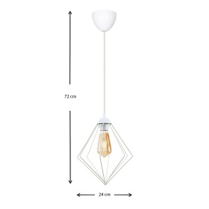 Φωτιστικό οροφής Nura E27 μεταλλικό μονόφωτο χρώμα λευκό 24x24x72εκ.