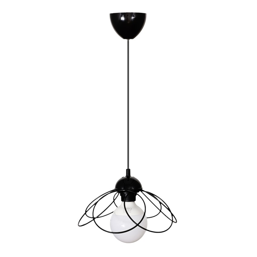 Φωτιστικό οροφής Zufash E14 μεταλλικό μονόφωτο χρώμα μαύρο 25x25x60εκ.