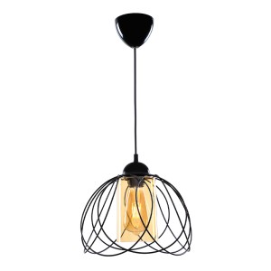 Φωτιστικό οροφής Abilene E27 μεταλλικό μονόφωτο χρώμα μαύρο 26x26x68εκ.