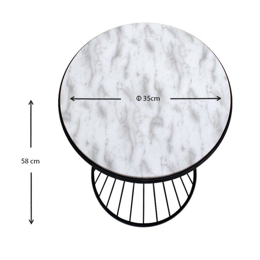 Βοηθητικό τραπεζάκι Hoffman μεταλλικό - Mdf χρώμα μαύρο - λευκό εφέ μαρμάρου 35x35x58εκ. Βοηθητικό τραπεζάκι Hoffman μεταλλικό - Mdf χρώμα μαύρο - λευκό εφέ μαρμάρου 35x35x58εκ.