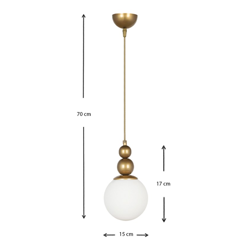 Φωτιστικό οροφής Latona E27 μεταλλικό μονόφωτο χρώμα χρυσό 15x15x70εκ.