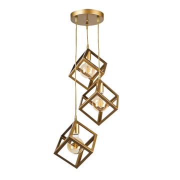 Φωτιστικό οροφής Thora E27 μεταλλικό τρίφωτο χρώμα χρυσό ματ 22x22x70εκ. Φωτιστικό οροφής Thora E27 μεταλλικό τρίφωτο χρώμα χρυσό ματ 22x22x70εκ.