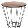 Βοηθητικό τραπεζάκι Girene μεταλλικό - Mdf χρώμα ασημί - καρυδί 32x32x58εκ.