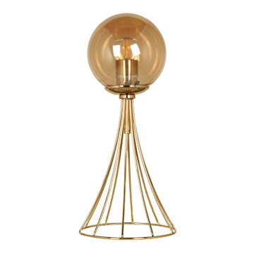 Φωτιστικό επιτραπέζιο Chavi E27 μεταλλικό χρώμα χρυσό 20x20x40εκ.