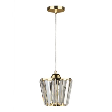 Φωτιστικό οροφής Neva E27 γυάλινο μονόφωτο χρώμα χρυσό 20x20x70εκ.