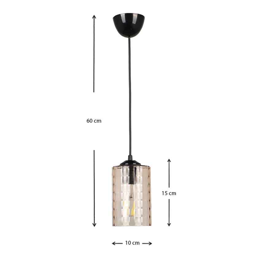 Φωτιστικό οροφής Alberto E27 ακρυλικό μονόφωτο χρώμα μαύρο 10x10x60εκ.