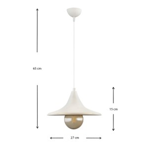 Φωτιστικό οροφής Silia E27 μεταλλικό μονόφωτο χρώμα λευκό 27x27x65εκ.