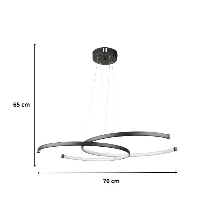 Φωτιστικό οροφής Led Cres μεταλλικό χρώμα μαύρο 70x48x65εκ.