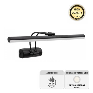 Απλίκα καθρέπτη μπάνιου LED Strop μεταλλική χρώμα μαύρο 35εκ. Απλίκα καθρέπτη μπάνιου LED Strop μεταλλική χρώμα μαύρο 35εκ.