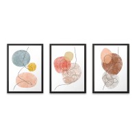 Πίνακας "Circles" 3 τμχ. σε πλαίσιο 35x45x2εκ.