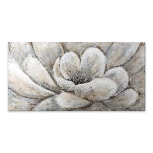 Πίνακας σε καμβά "Silver Flowers" ψηφιακής εκτύπωσης 140x70x3εκ.