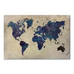 Πίνακας σε καμβά "World Map" ψηφιακής εκτύπωσης 75x50x3εκ.