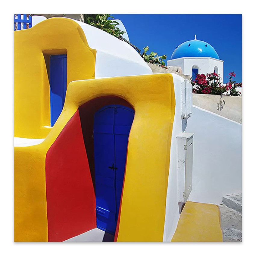 Πίνακας σε καμβά "Santorini" ψηφιακής εκτύπωσης 50x50x3εκ.