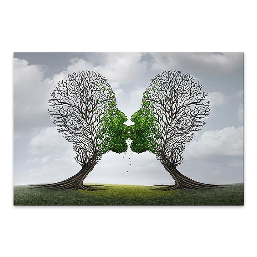 Πίνακας σε καμβά "Trees Growing With Love" ψηφιακής εκτύπωσης 75x50x3εκ.