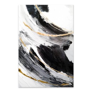 Πίνακας σε καμβά "Golden And Silver Reflections" ψηφιακής εκτύπωσης 50x75x3εκ.
