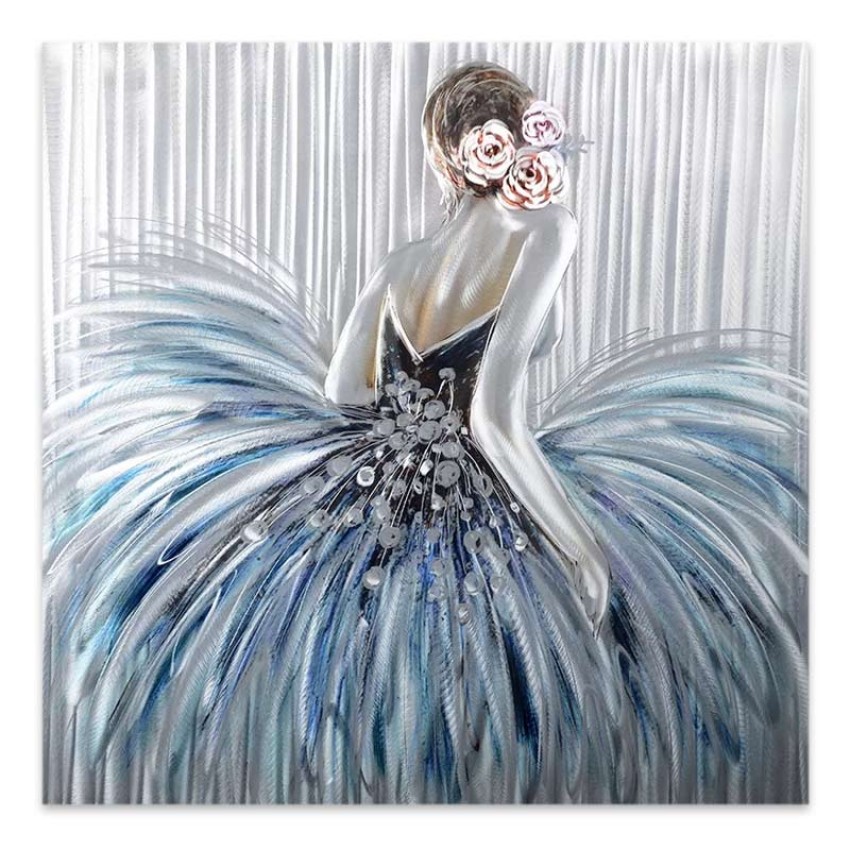 Πίνακας σε καμβά "Girl In Pearl Dress" ψηφιακής εκτύπωσης 90x90x3εκ.