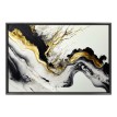 Πίνακας σε καμβά "Abstract Golden Wave" ψηφιακής εκτύπωσης με κορνίζα χρώμα μαύρο 140x100x3εκ.