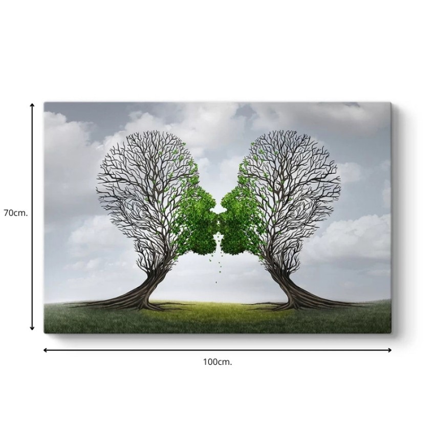 Πίνακας σε καμβά "Trees Growing With Love" ψηφιακής εκτύπωσης 100x70x3εκ.