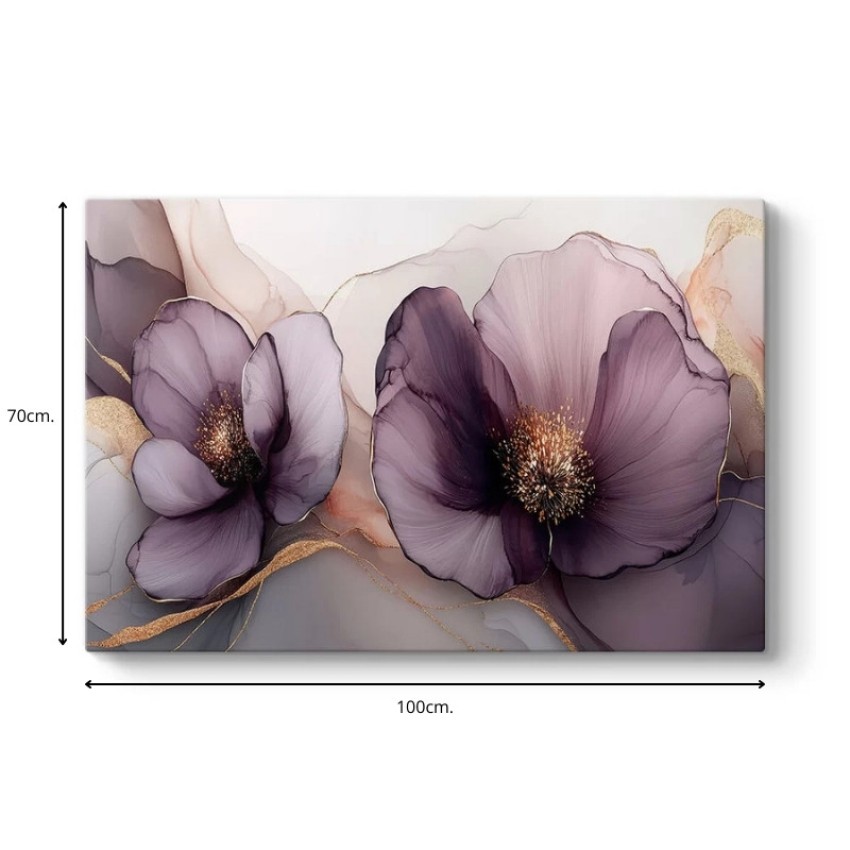 Πίνακας σε καμβά "Purple Peonies" ψηφιακής εκτύπωσης 100x70x3εκ.
