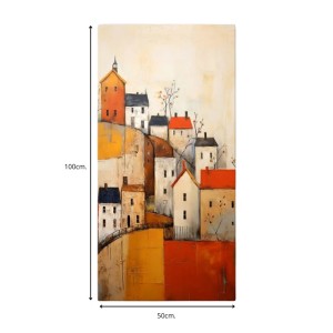 Πίνακας σε καμβά "Houses on the Hill" ψηφιακής εκτύπωσης 50x100x3εκ.