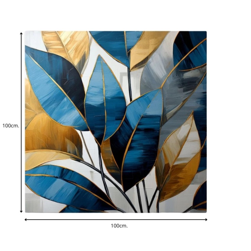 Πίνακας σε καμβά "Botanical Leaves" ψηφιακής εκτύπωσης 100x100x3εκ.
