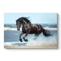 Πίνακας σε καμβά "Black Horse" ψηφιακής εκτύπωσης 100x70x3εκ.