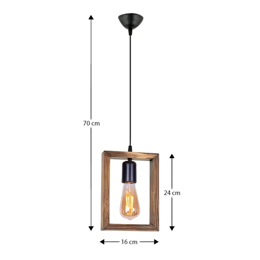 Φωτιστικό οροφής Esela E27 ξύλινο μονόφωτο χρώμα φυσικό 16x4x70εκ.