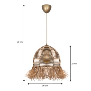 Φωτιστικό οροφής Varena E27 χάρτινο μονόφωτο χρώμα φυσικό Ø30x70εκ.