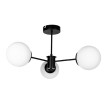 Φωτιστικό οροφής Fune E27 μεταλλικό - γυάλινο τρίφωτο χρώμα μαύρο - λευκό Ø60x30εκ.