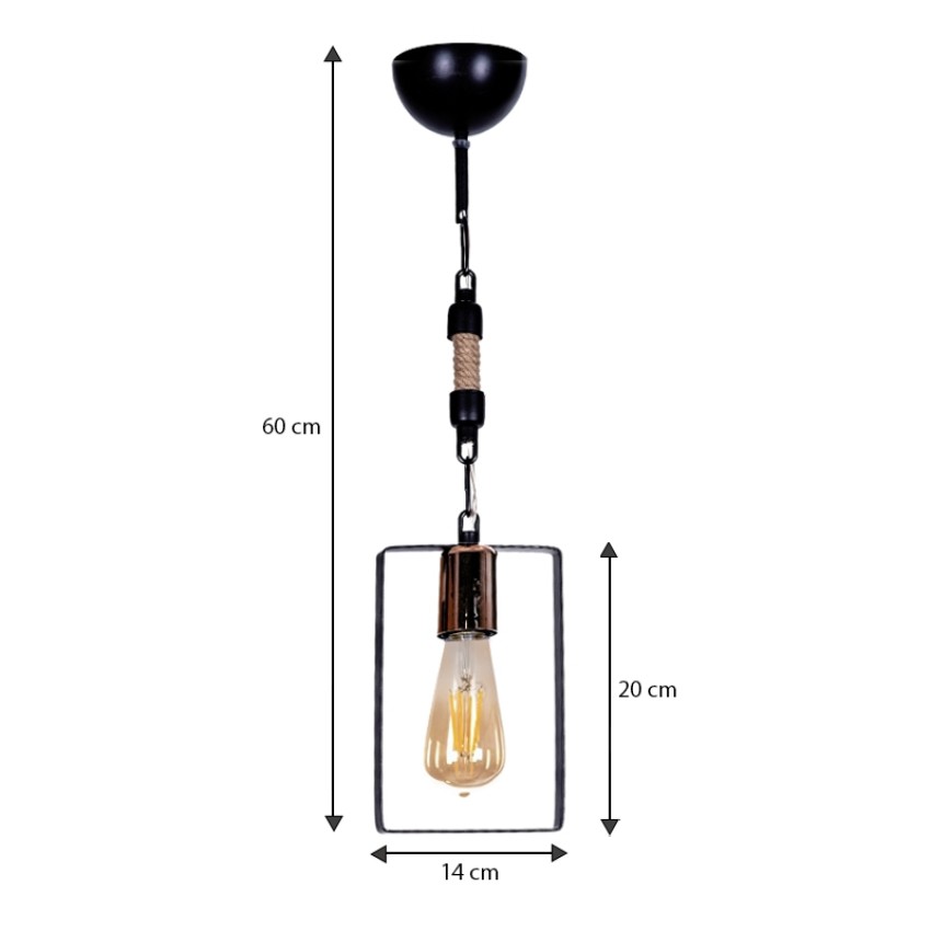 Φωτιστικό οροφής Pembe E27 μεταλλικό μονόφωτο χρώμα μαύρο 14x6x60εκ.
