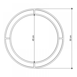 Καθρέφτης τοίχου Bubble αλουμινίου χρώμα μαύρο 57x2x57εκ.