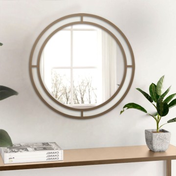 Καθρέφτης τοίχου Bubble αλουμινίου χρώμα χρυσό 57x2x57εκ.