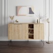 Μπουφές μελαμίνης Clara χρώμα φυσικό οξιάς 142x35,6x83εκ.
