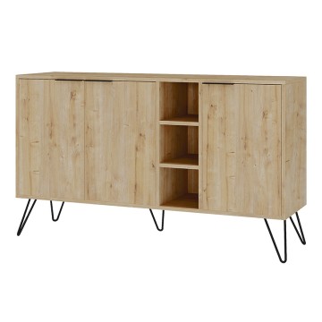 Μπουφές μελαμίνης Clara χρώμα φυσικό οξιάς 142x35,6x83εκ.