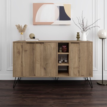 Μπουφές Clara χρώμα ανοιχτό καρυδί 142x35,6x83εκ.