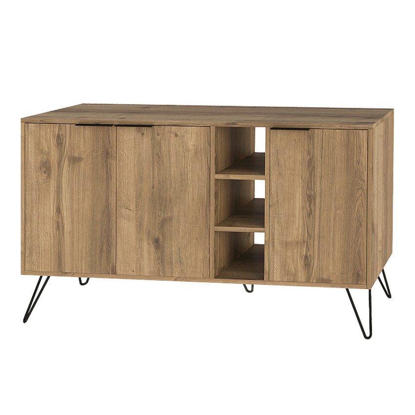 Μπουφές Clara χρώμα ανοιχτό καρυδί 142x35,6x83εκ.