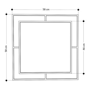 Καθρέφτης τοίχου Corner αλουμινίου χρώμα μαύρο 58,6x2x58,6εκ.