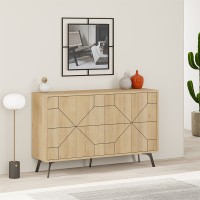 Μπουφές μελαμίνης Dune χρώμα φυσικό οξιάς 123x35x77,4εκ.