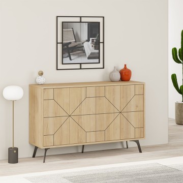 Μπουφές μελαμίνης Dune χρώμα φυσικό οξιάς 123x35x77,4εκ.