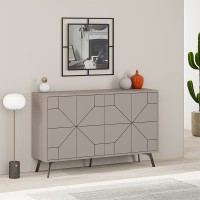 Μπουφές μελαμίνης Dune χρώμα ανοιχτή μόκα 123x35x77,4εκ.