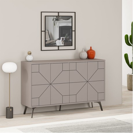 Μπουφές μελαμίνης Dune χρώμα ανοιχτή μόκα 123x35x77,4εκ.