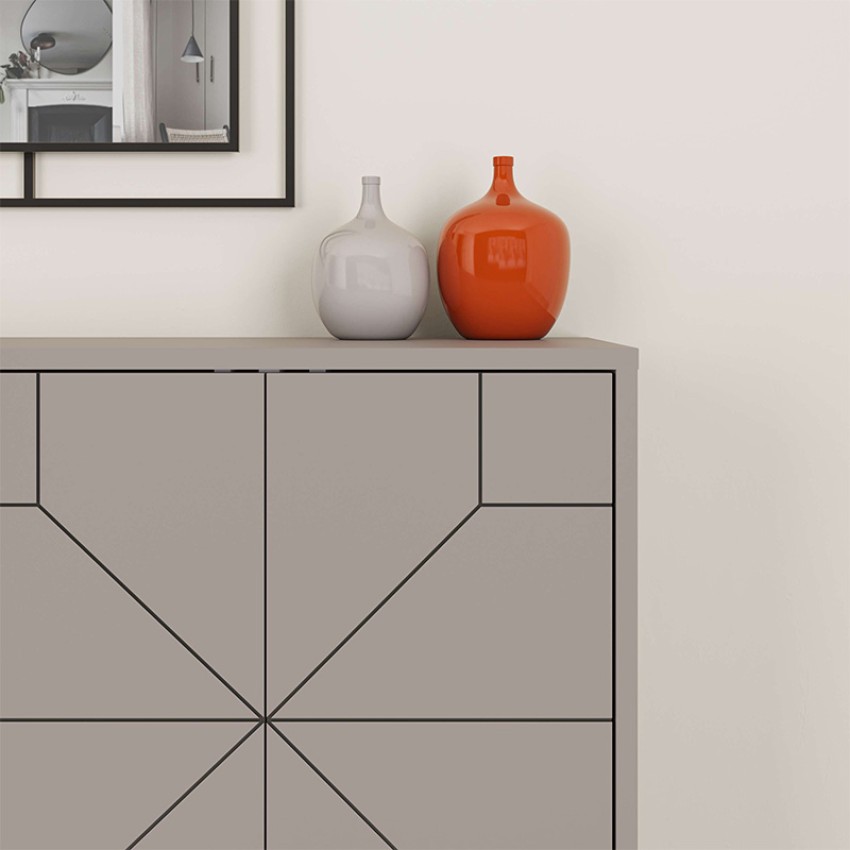 Μπουφές μελαμίνης Dune χρώμα ανοιχτή μόκα 123x35x77,4εκ.